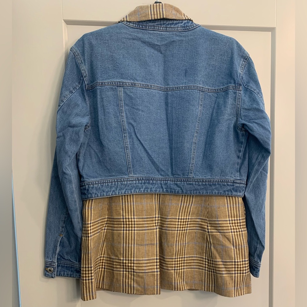 NWT Veronica Beard Keaton Plaid Denim Combo Dickey Jacket Size Small Two Piece - Picture 8 of 16